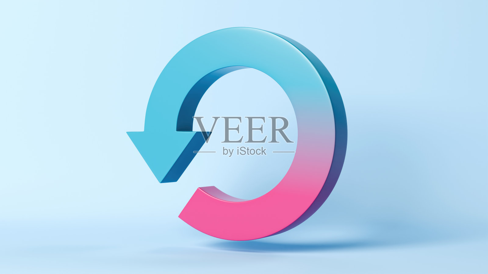 重新开始,重做或重新启动3D箭头,重新加载符号,重置和重新启动概念,3D渲染照片摄影图片