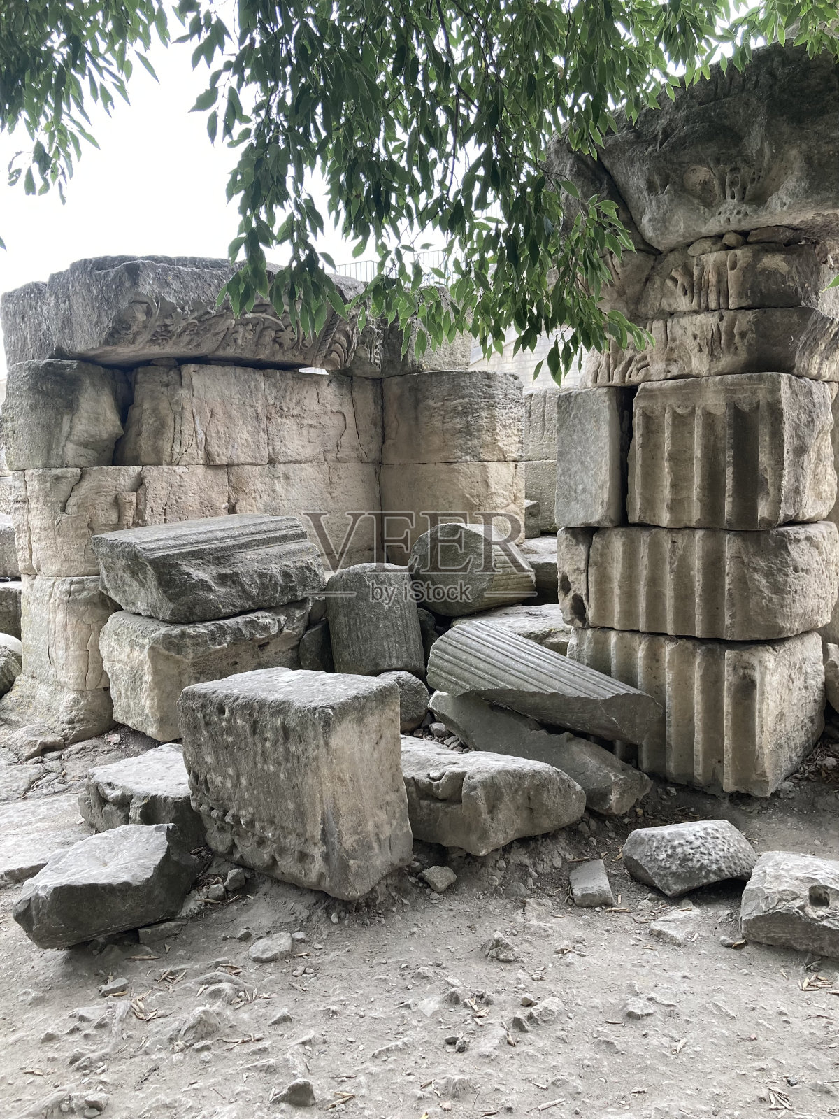 古罗马建筑奥古斯都皇帝圆形剧场公元前1世纪,法国阿尔勒,联合国教科文组织世界遗产考古遗址照片摄影图片