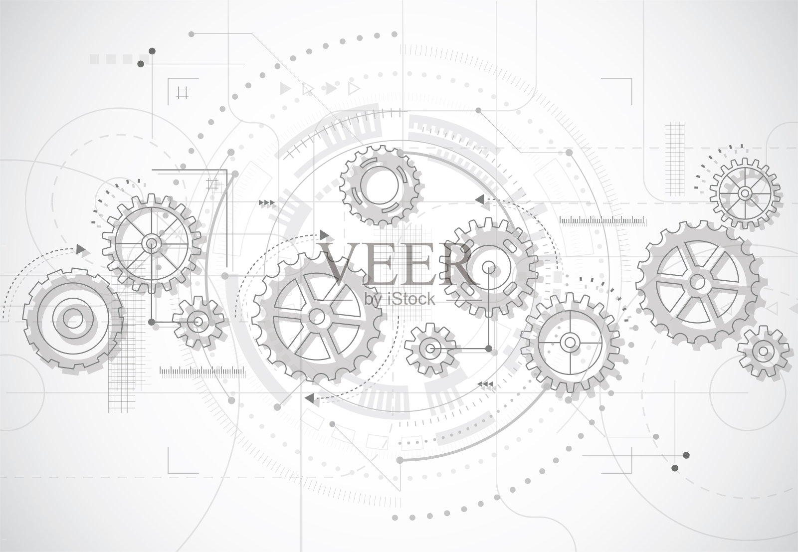 摘要齿轮机构背景。机技术。矢量图插画图片素材