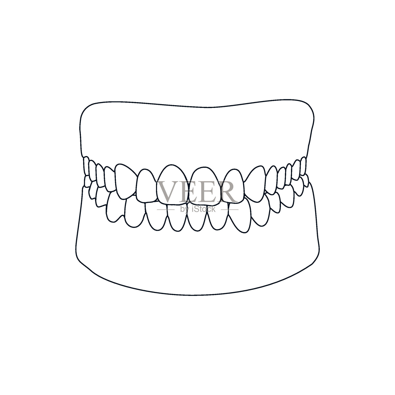 人的下巴轮廓填充白色。矢量插图。插画图片素材