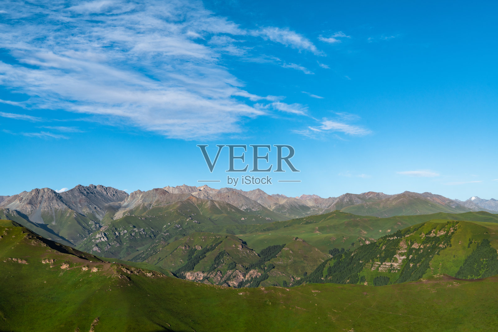 中国新疆维吾尔自治区杜库公路沿线的天山风光照片摄影图片