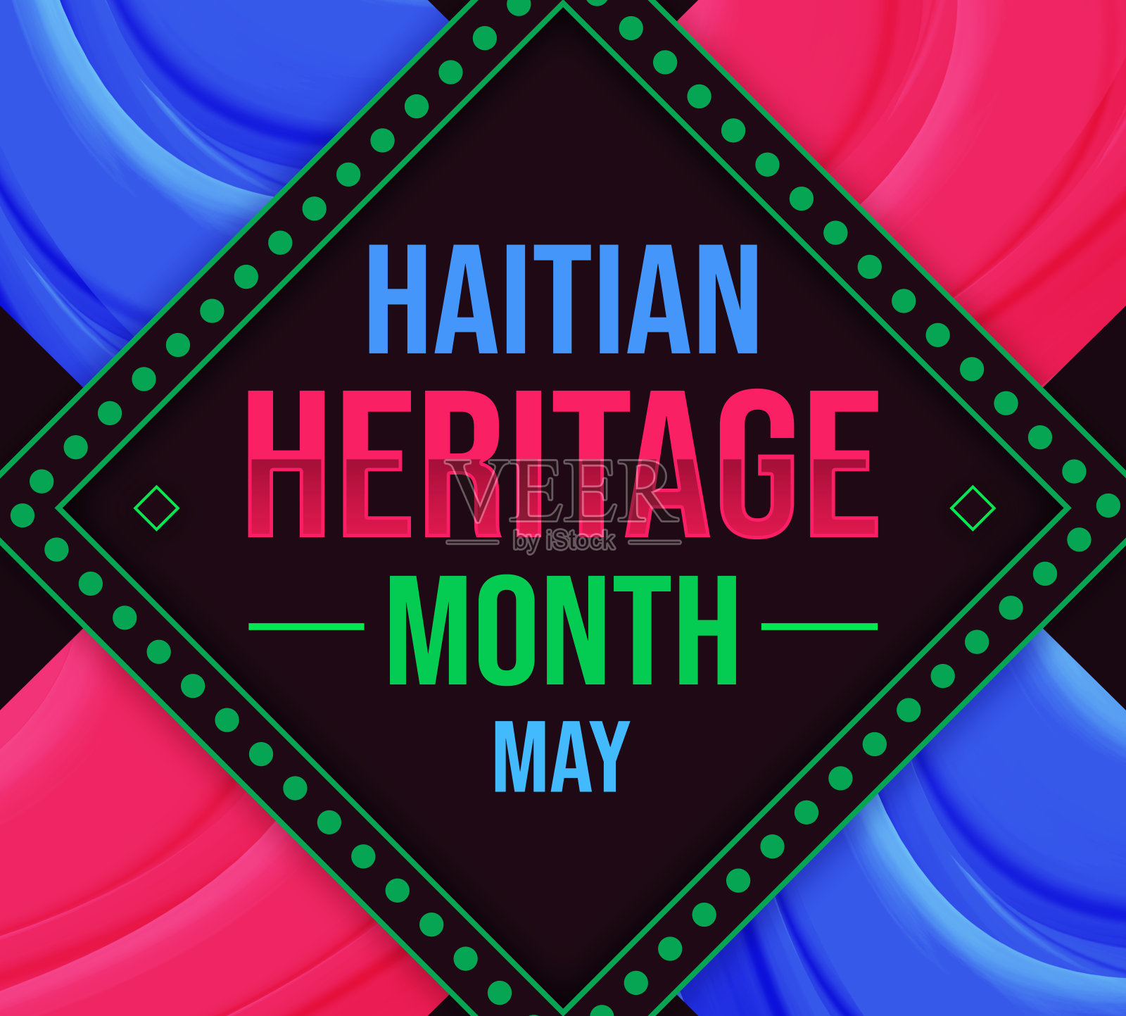 海地传统月壁纸在盒子风格与排版里面,背景。传统风格的海地遗产背景插画图片素材