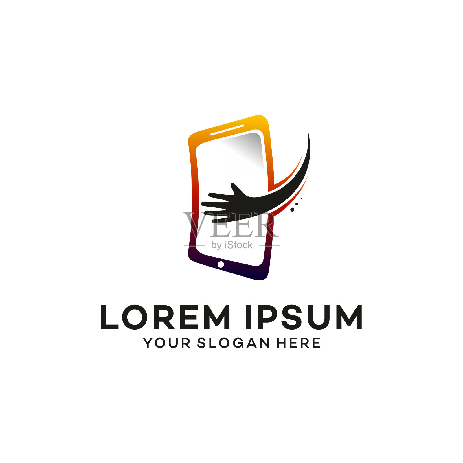 电话护理标志矢量模板插图设计插画图片素材