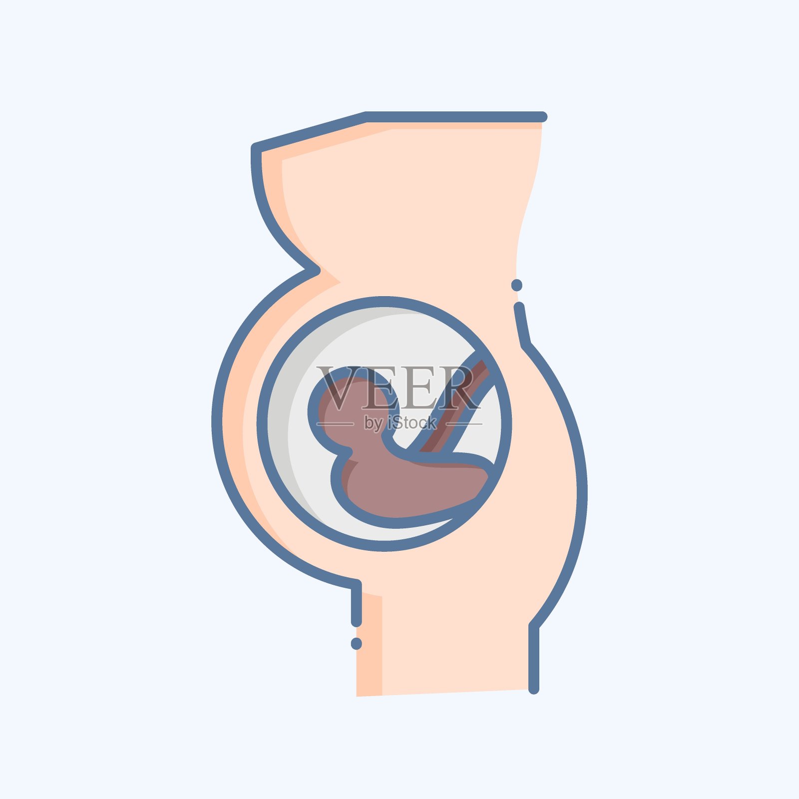 图标怀孕。与医学专业相关的符号。涂鸦风格。简单的设计说明插画图片素材