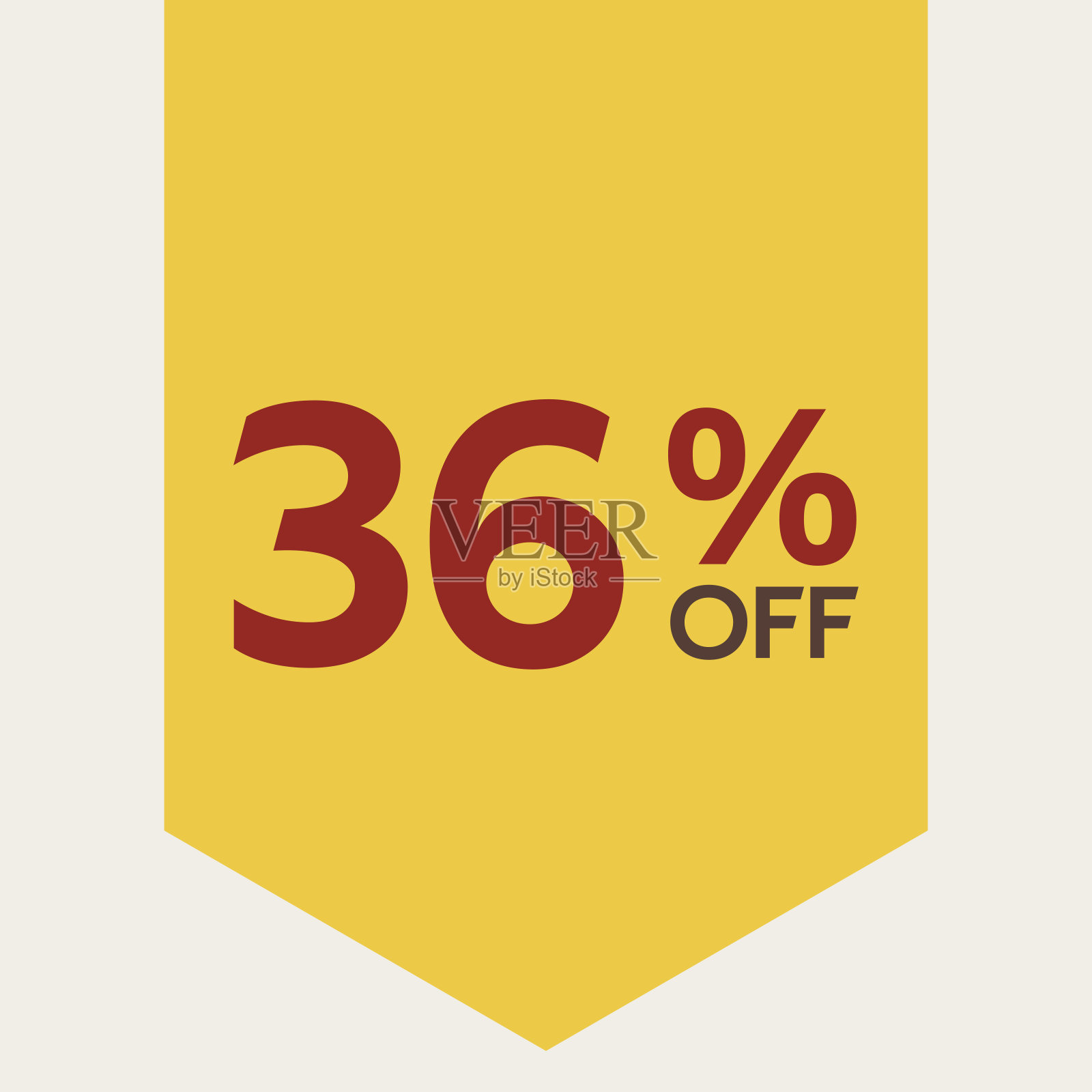 黄色和红色标签降价36%插画图片素材