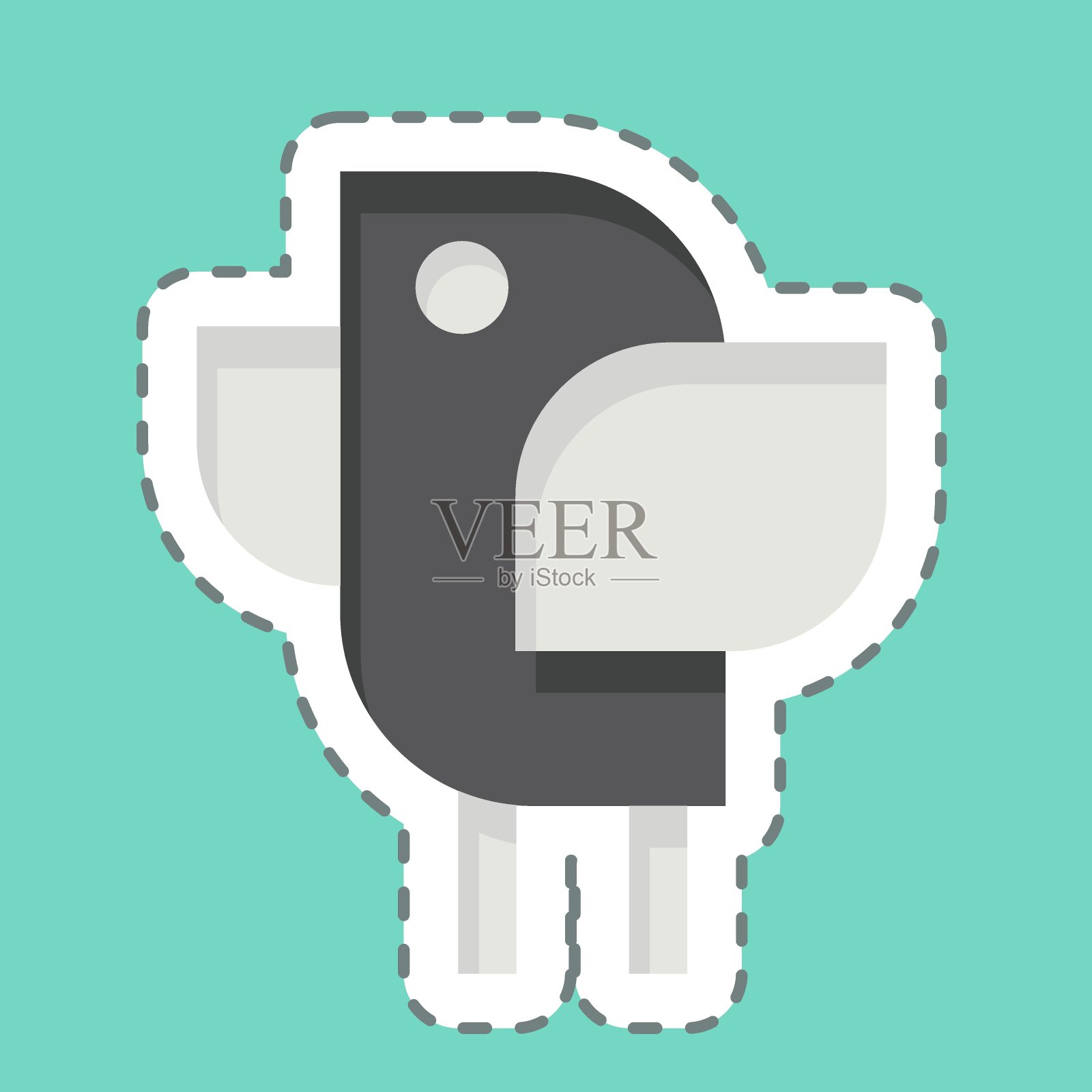 贴纸线剪回收物品。与回收符号有关。简单的设计说明插画图片素材