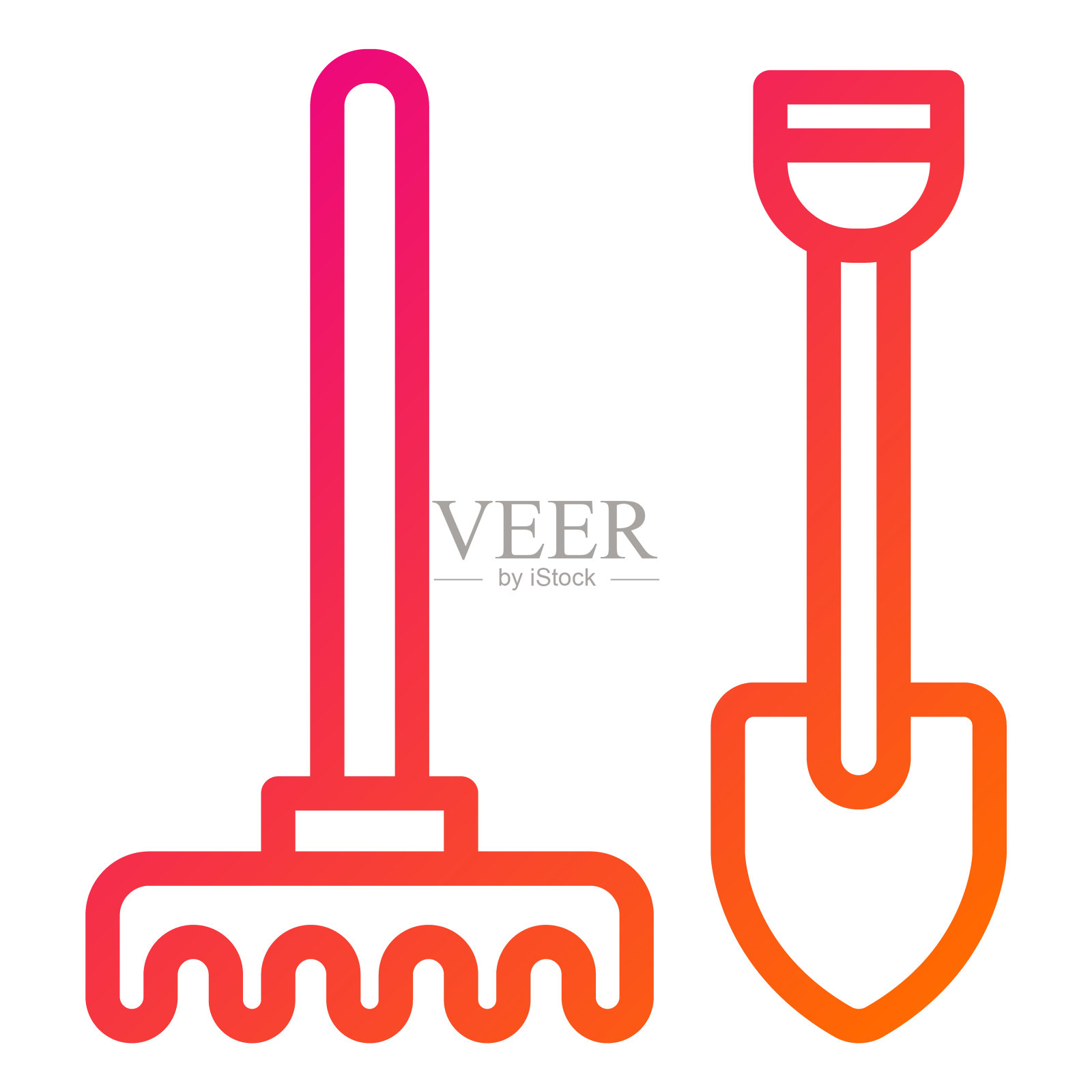 园艺工具矢量图标设计插图插画图片素材