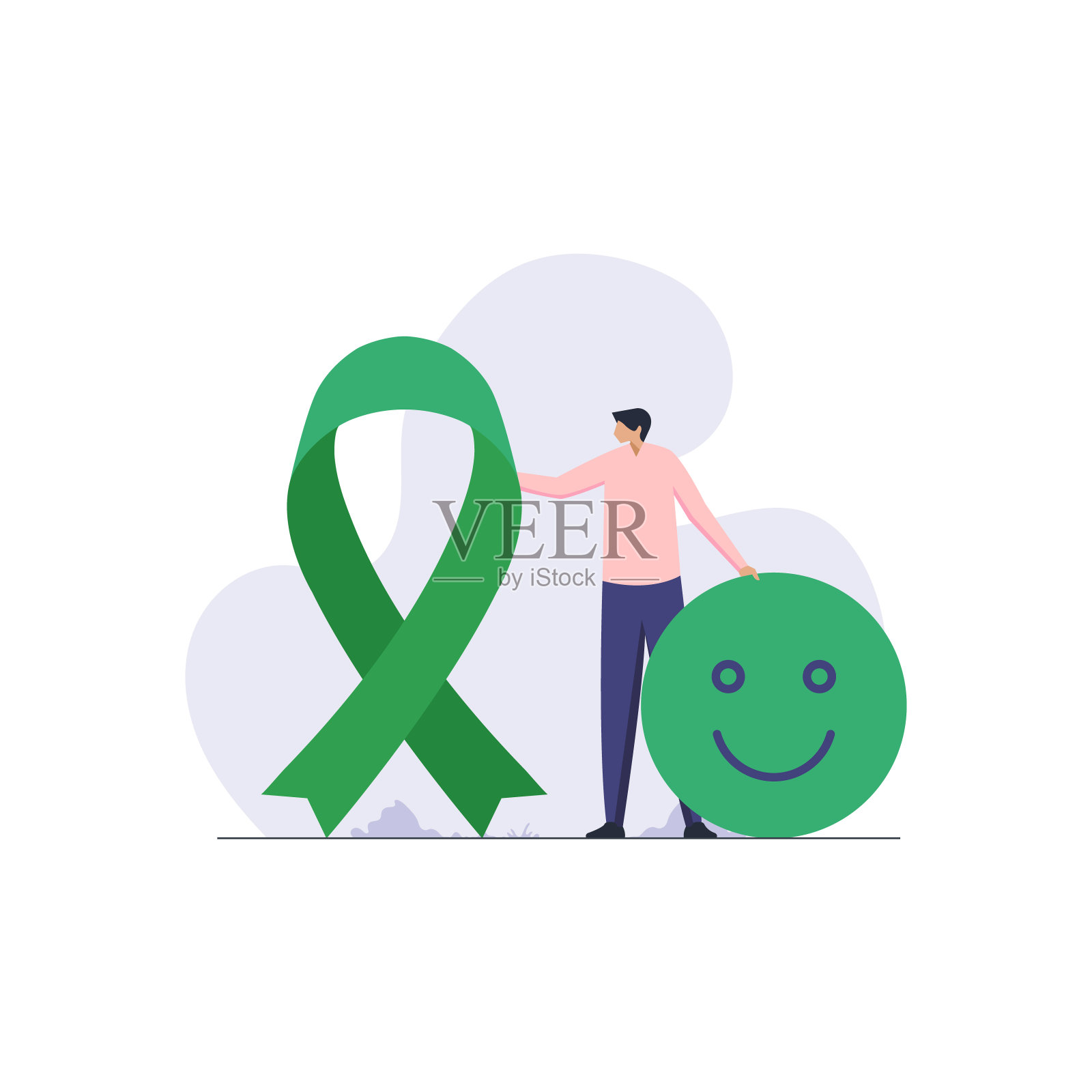 世界精神卫生日:拥有良好精神健康和积极情绪的快乐的人插画图片素材