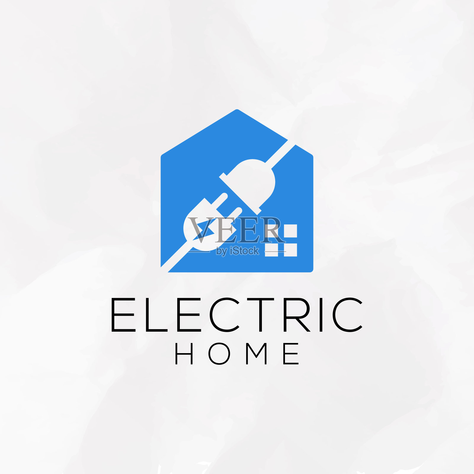 电力屋标志,电力屋标志设计模板。插画图片素材