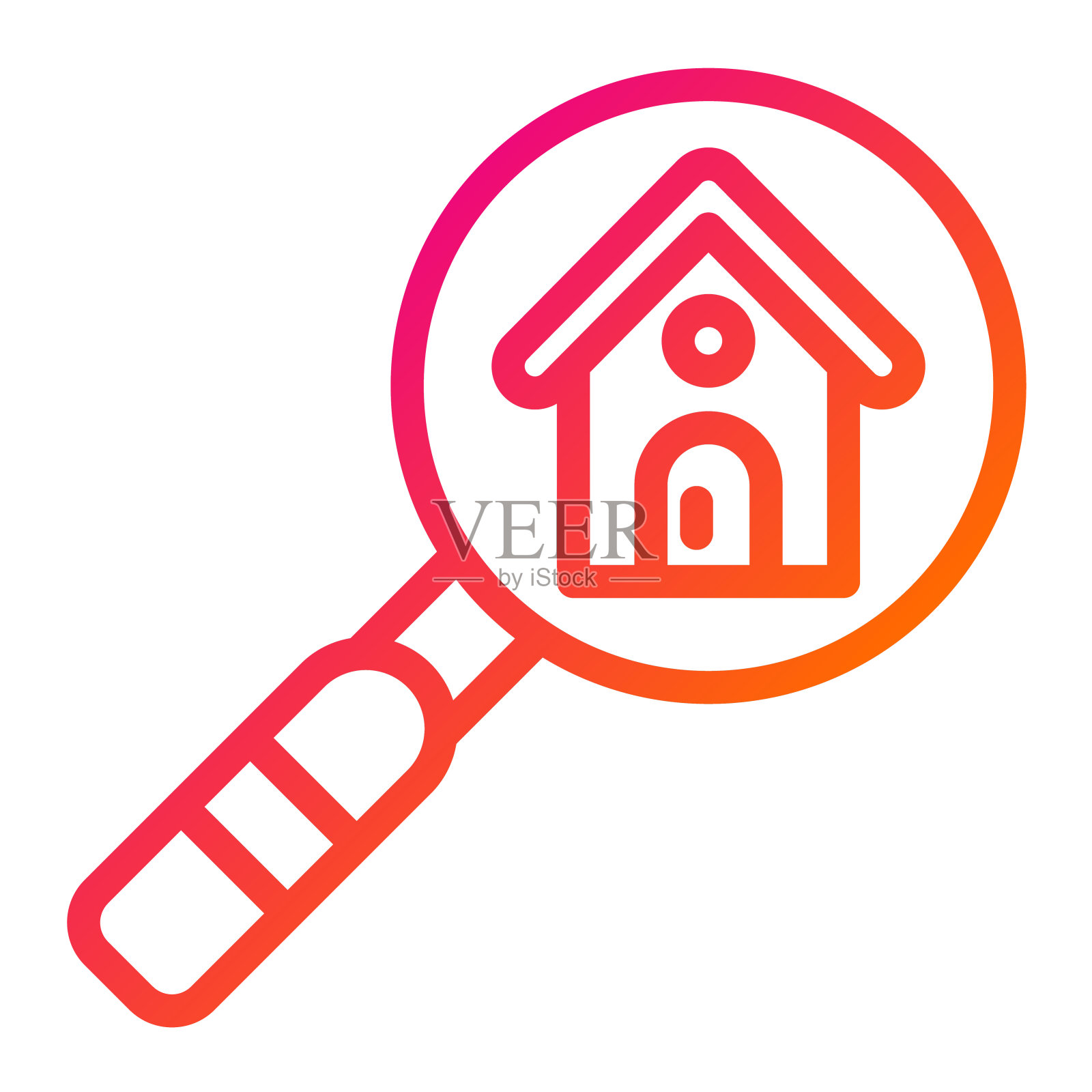 房子搜索矢量图标设计插图插画图片素材