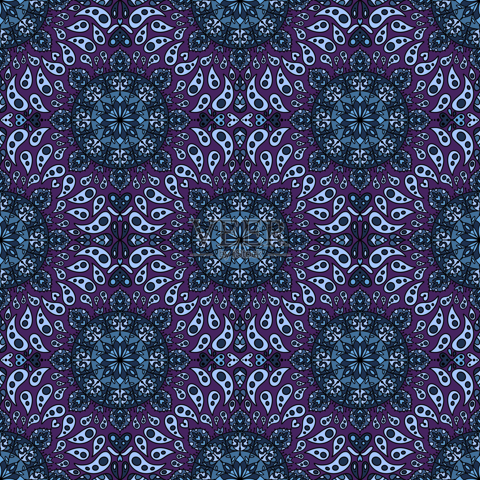 用于织物和纺织品的无缝花卉图案插画图片素材