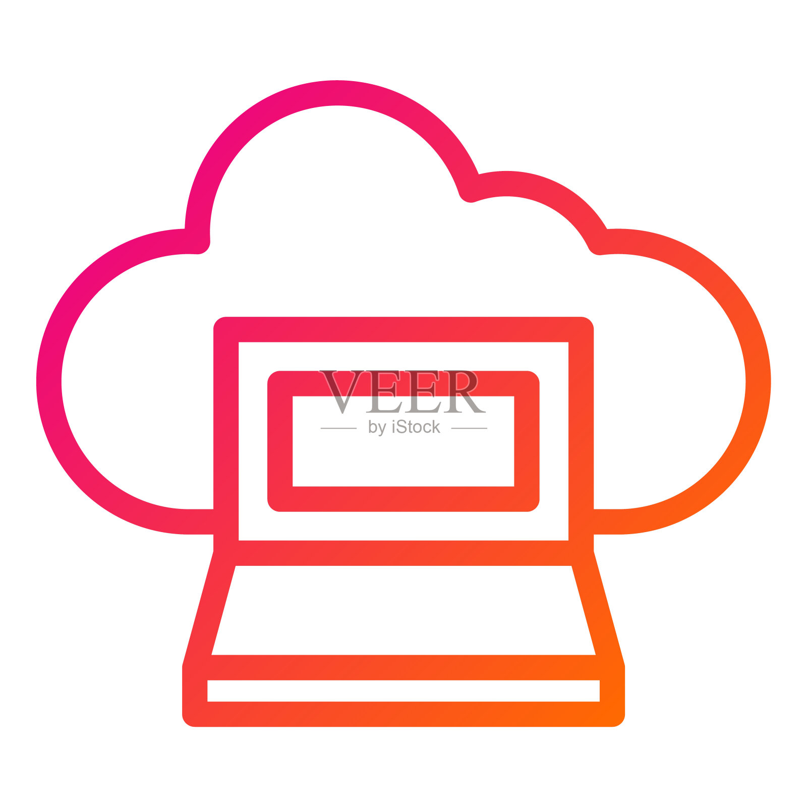 笔记本电脑矢量图标设计插图插画图片素材