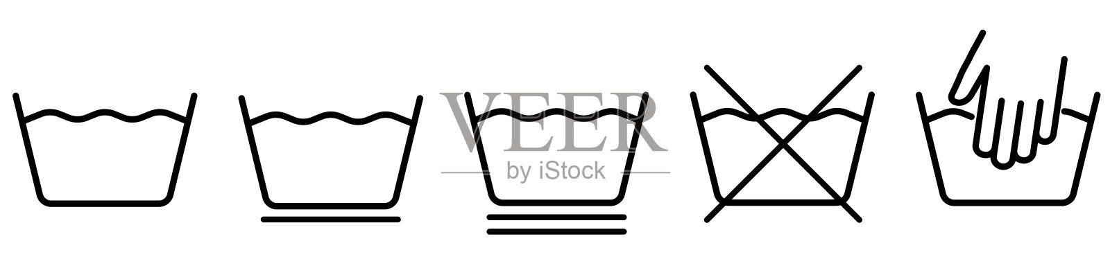 服装和其他纺织产品的标签标志。插画图片素材