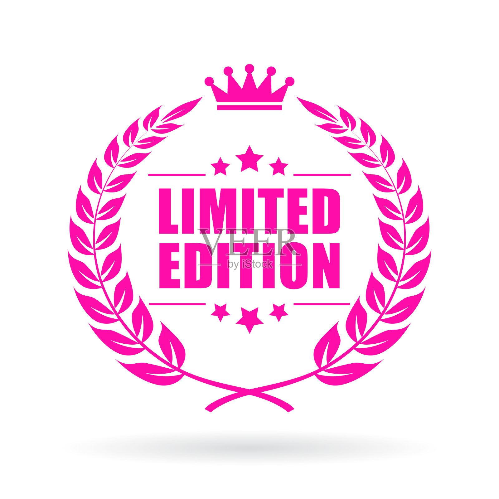 限量版图标与月桂花环插画图片素材