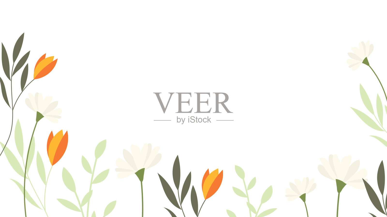 抽象的花朵背景矢量边框设计框架插画图片素材