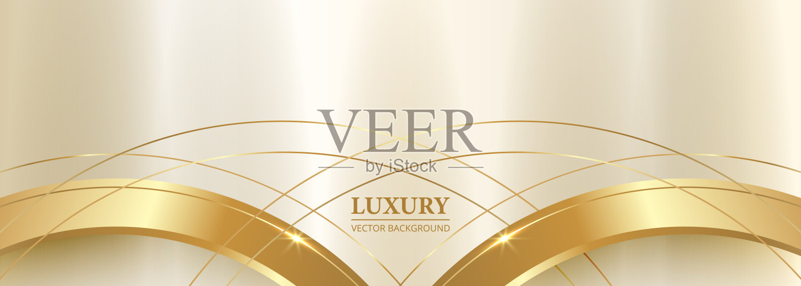 抽象的豪华背景与金色的线条和形状。插画图片素材