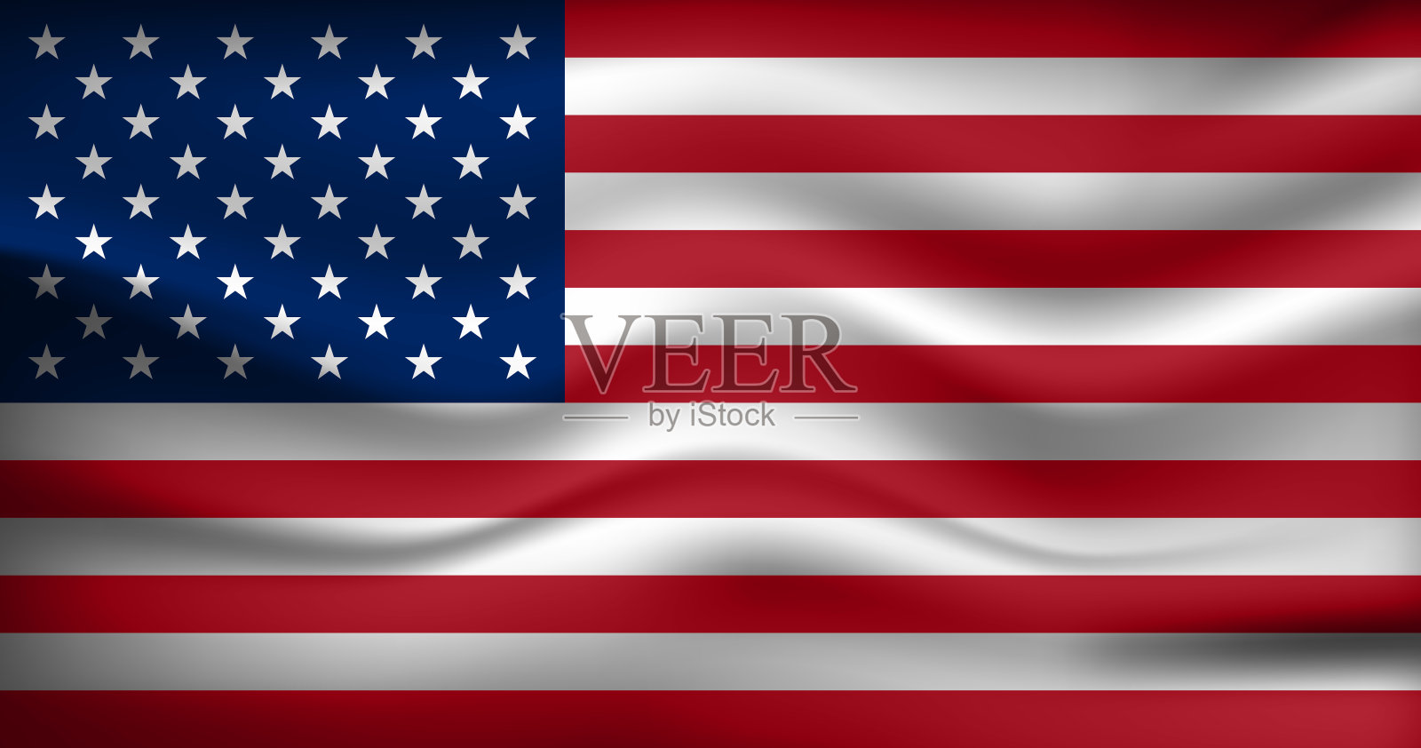美国国旗,美利坚合众国。官方颜色的美国国家象征。模板图标。抽象矢量背景插画图片素材