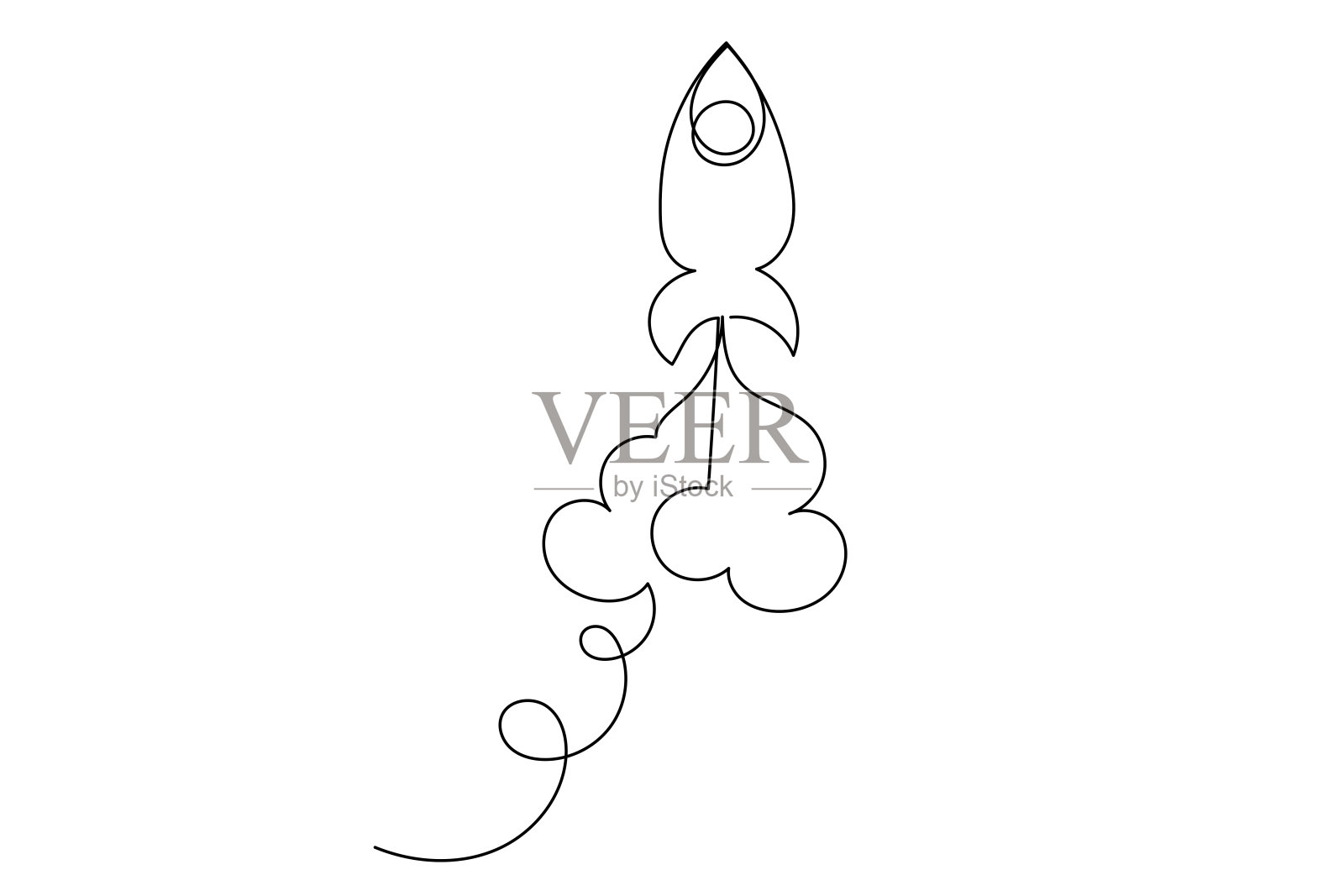 线条艺术空间商店插图。一个连续线现代素描插图。简单轮廓轮廓可编辑矢量图标。插画图片素材