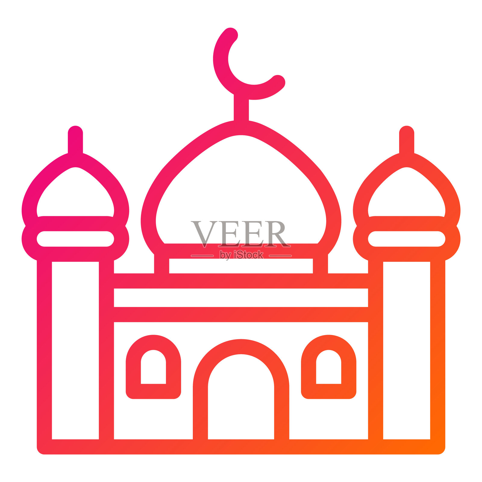 清真寺矢量图标设计插画图片素材