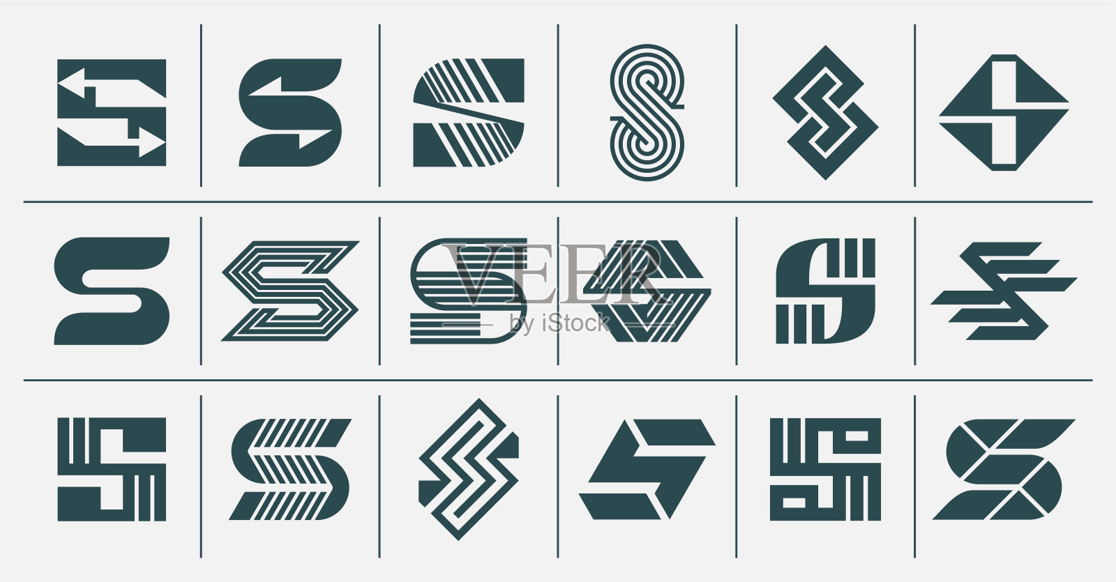 线首字母S品牌设计集插画图片素材