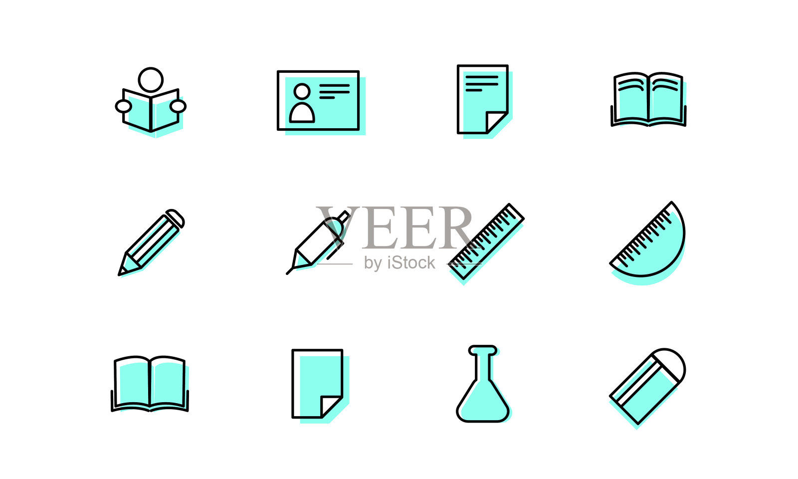 平线图标-教育插画图片素材