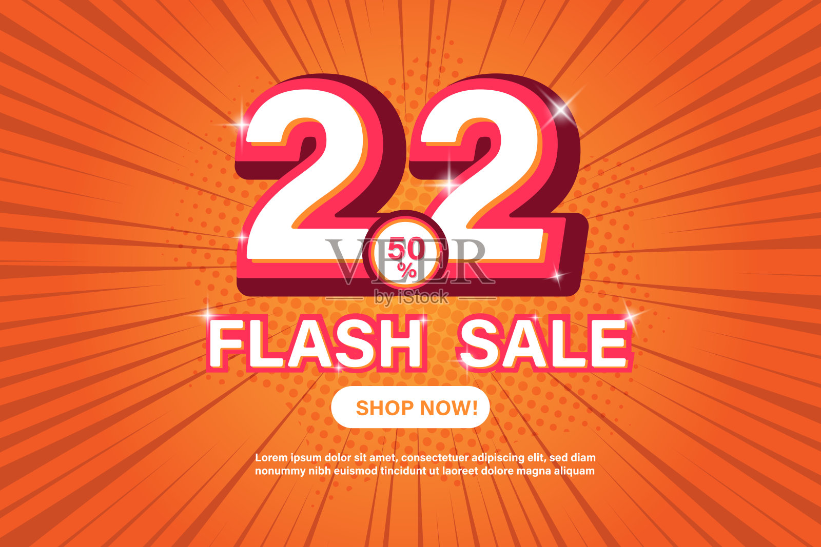 2.2网页或社交媒体的闪购横幅模板设计。插画图片素材