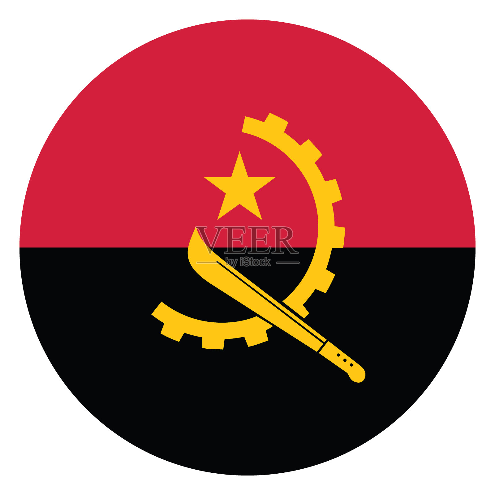 安哥拉圆形国旗图标矢量图插画图片素材