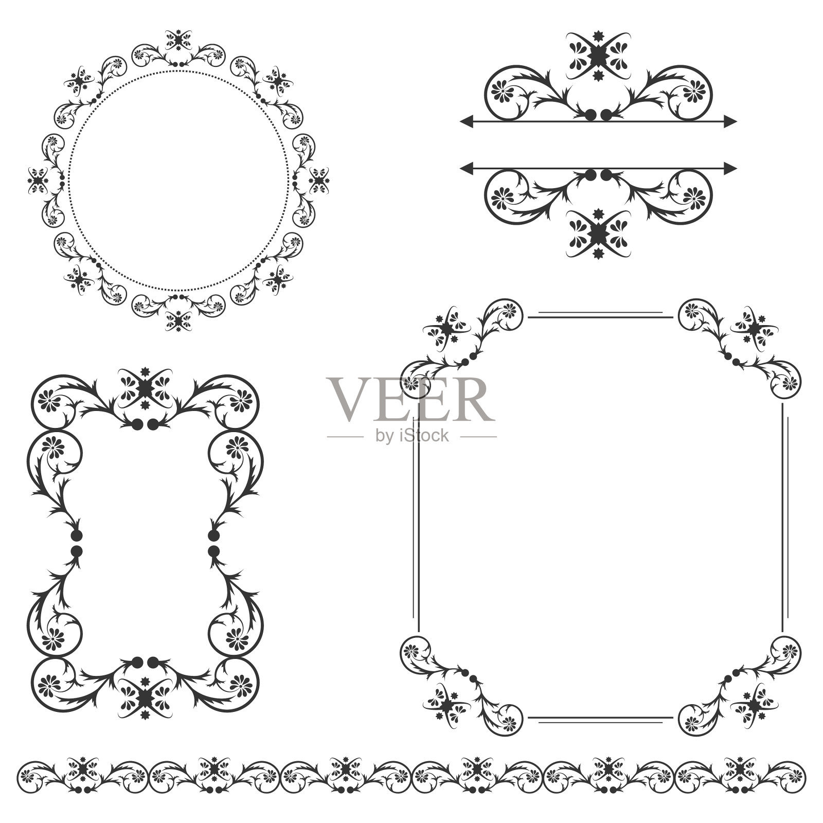 复古矢量设计的字母组合插画图片素材