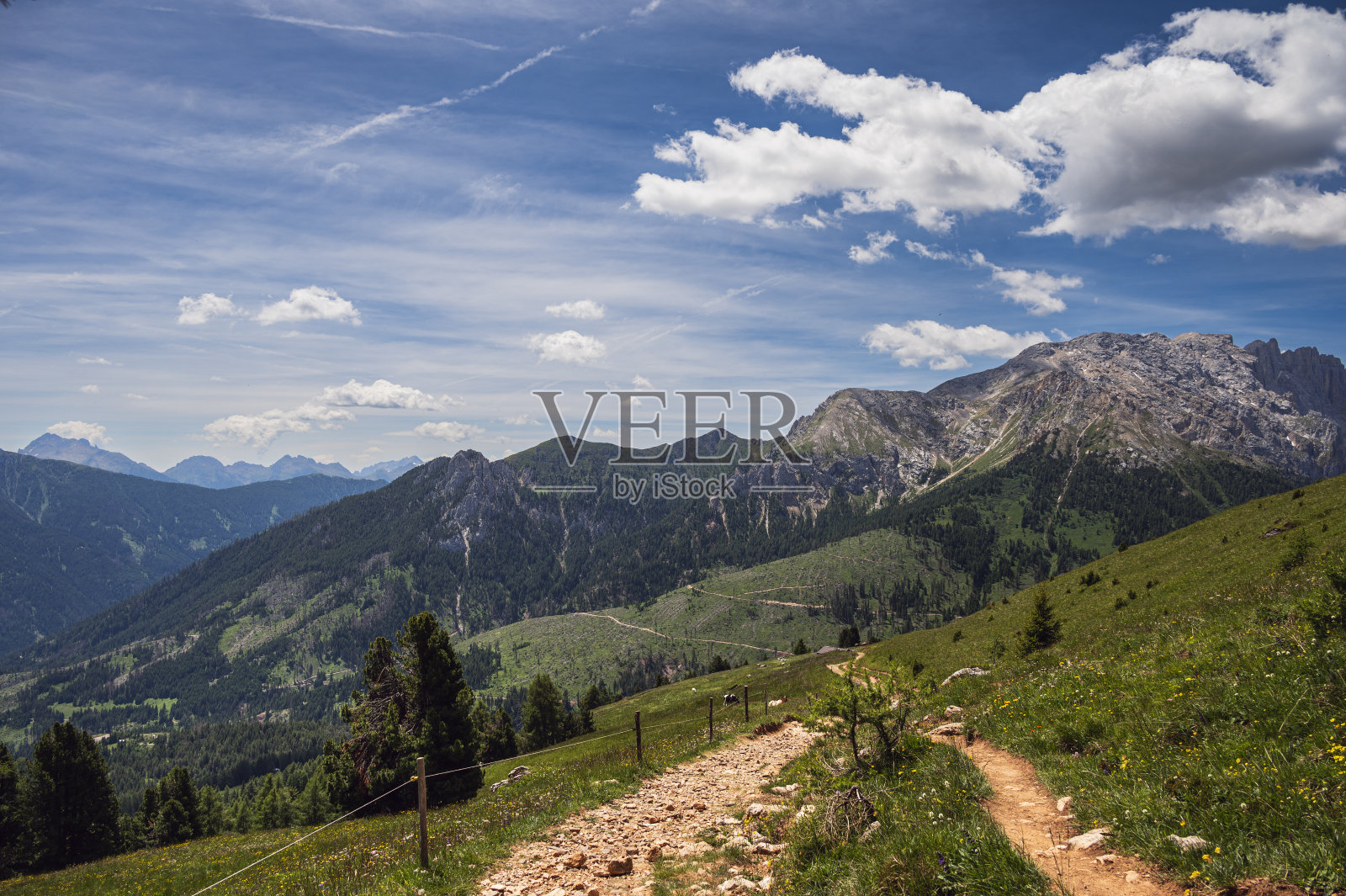意大利法萨谷白云石山脉内的山地景观照片摄影图片