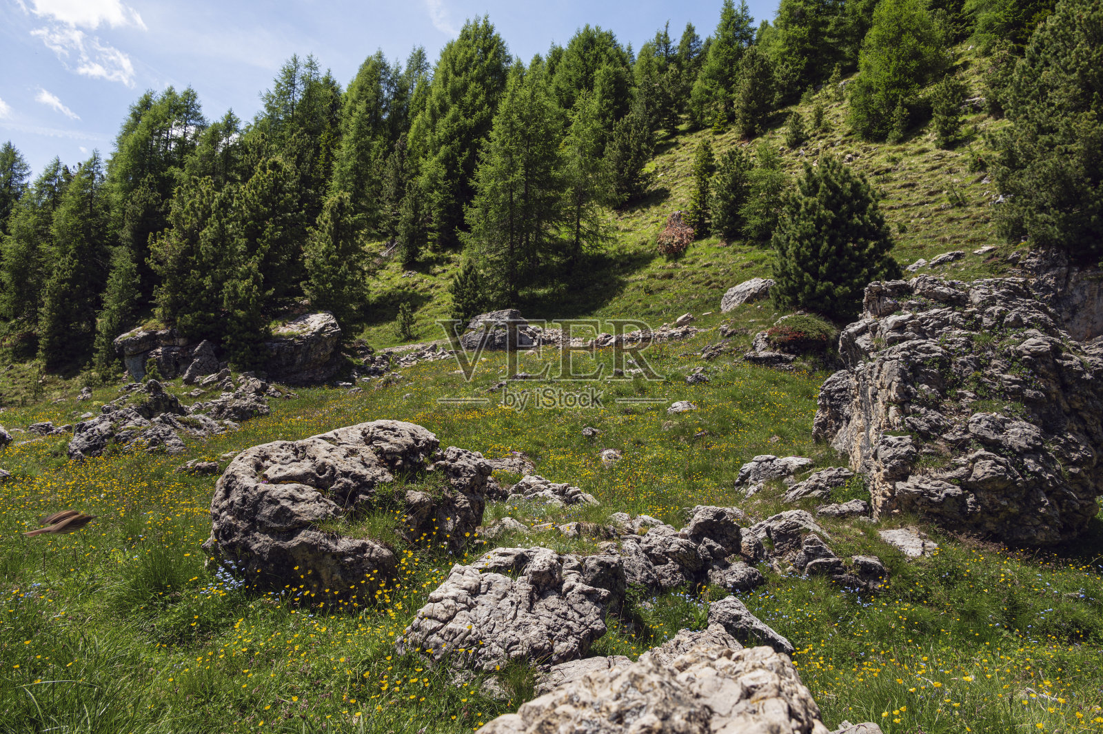 意大利法萨谷白云石山脉内的山地景观照片摄影图片