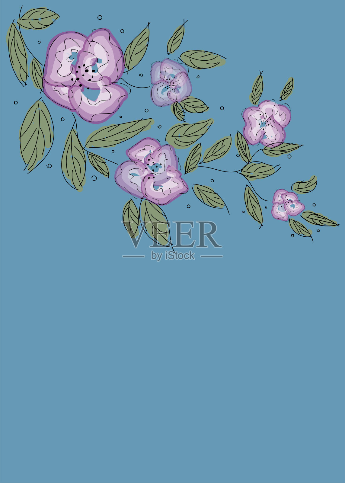 带分支的框架插画图片素材