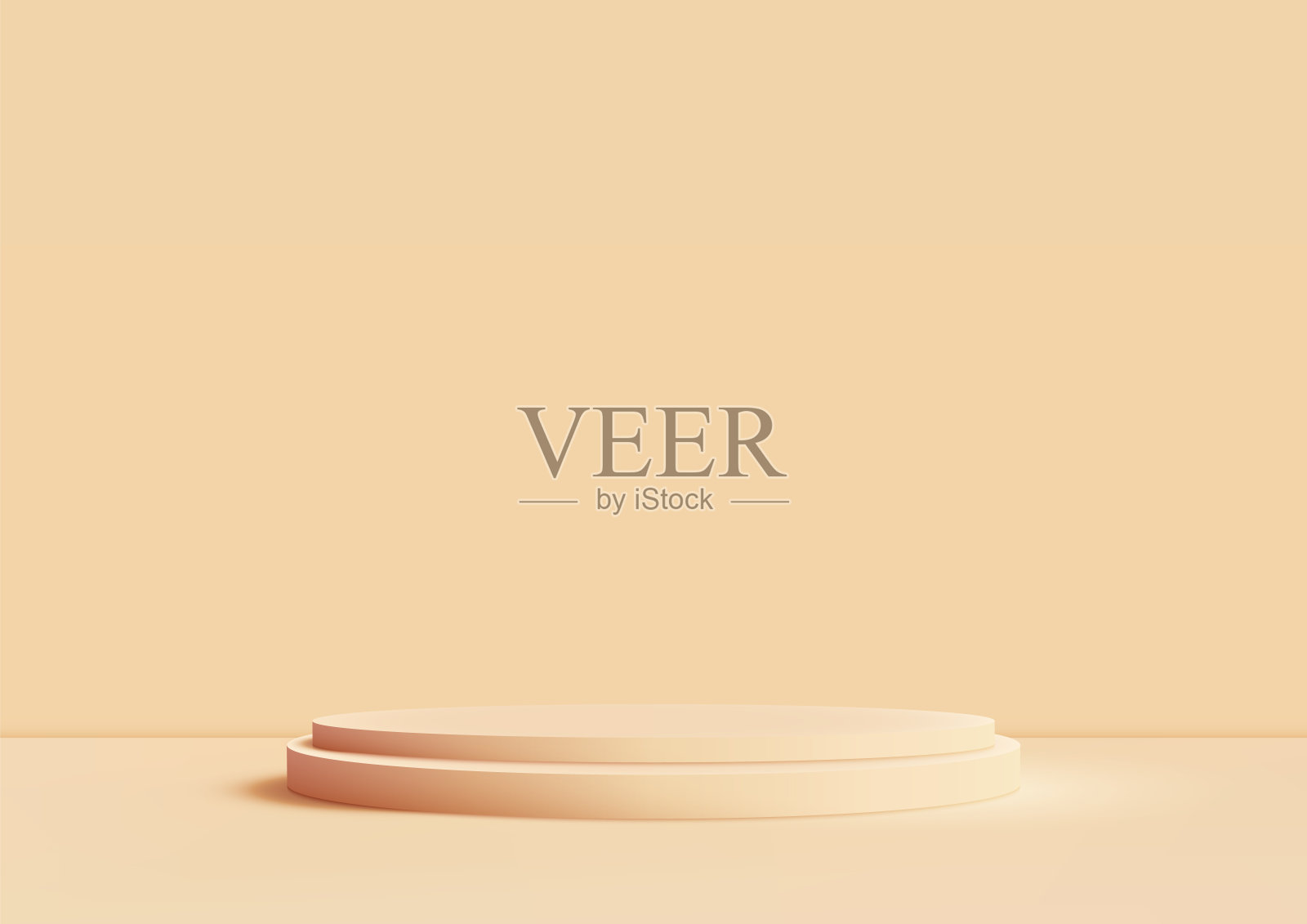 3D逼真的米色讲台在软背景。它非常适合产品展示和演示插画图片素材