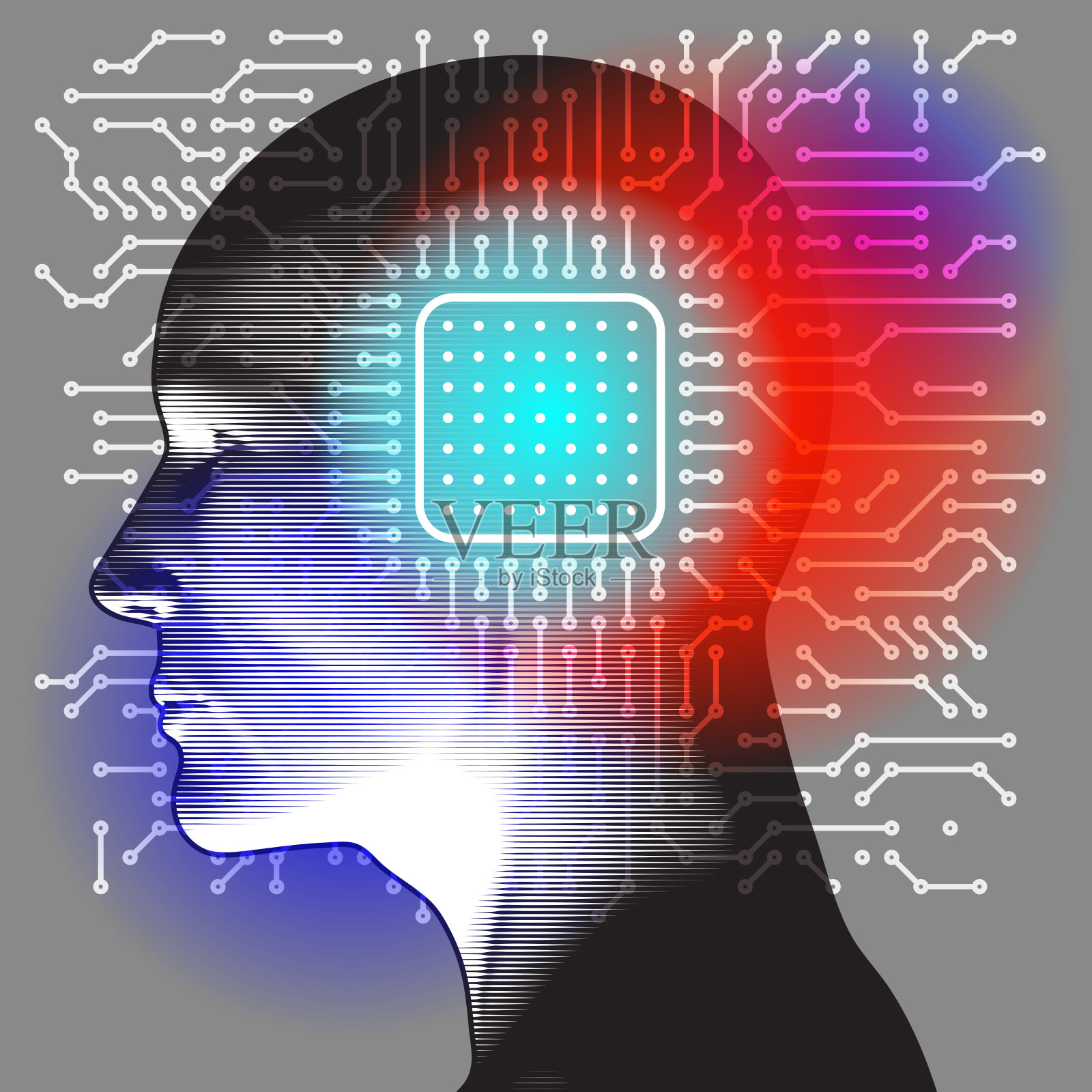 人工智能思想插画图片素材