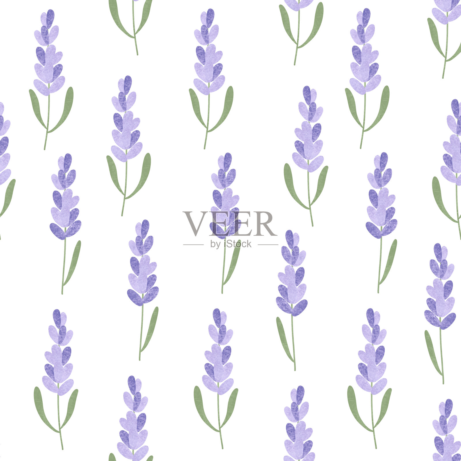 薰衣草花无缝花纹插画图片素材