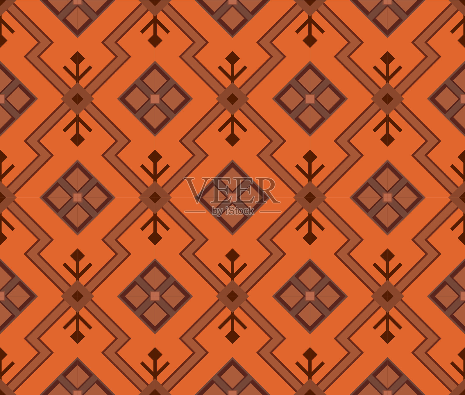 日本之字形钻石花矢量无缝图案插画图片素材