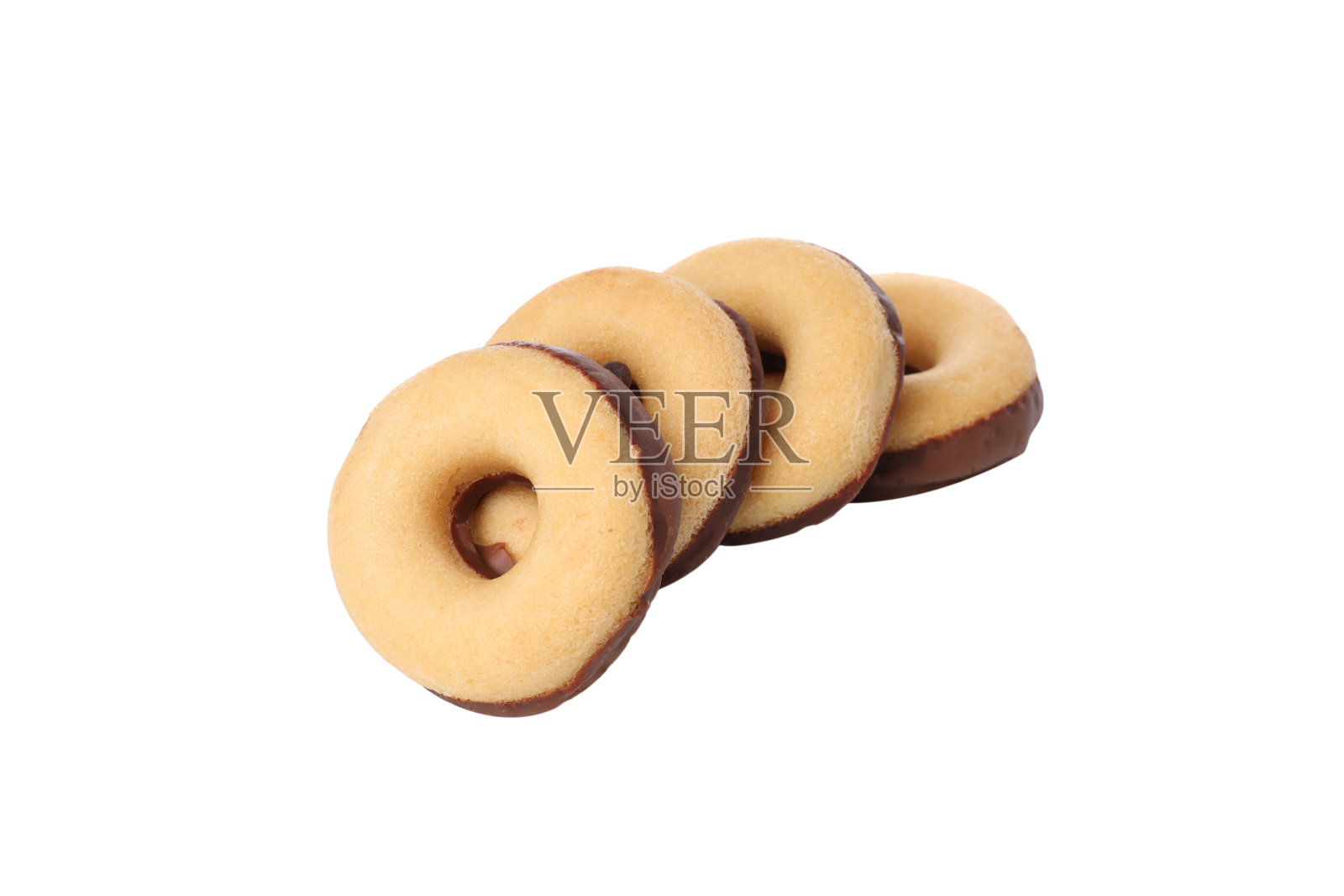 PNG巧克力甜甜圈隔离在白色背景。照片摄影图片