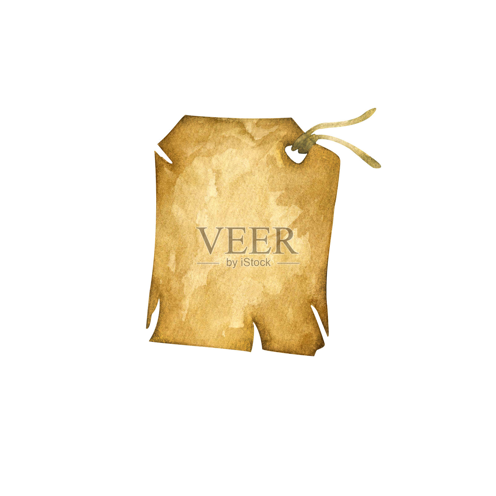 水彩插图,旧页,传单,名片,折痕插画图片素材