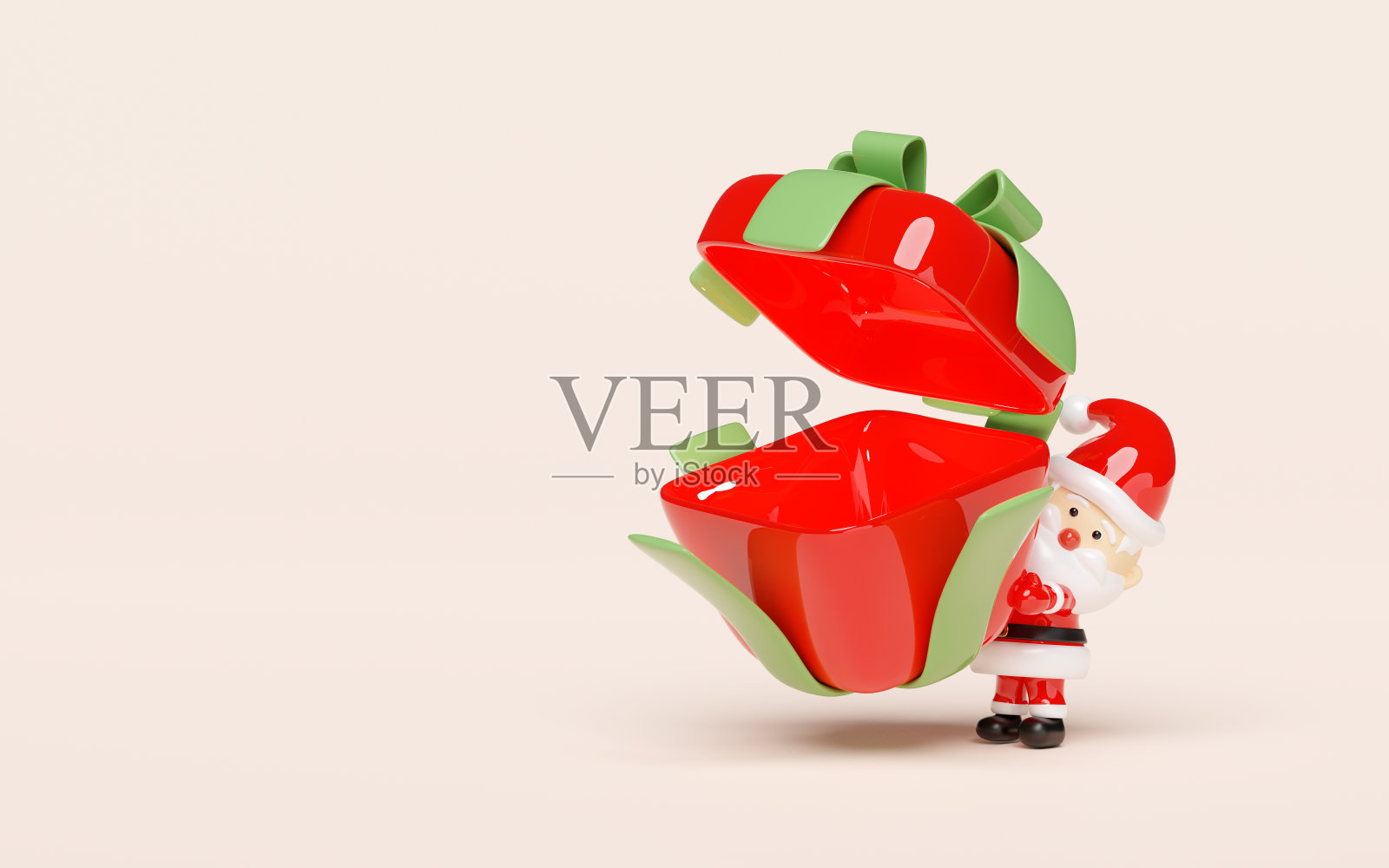 圣诞老人的惊喜礼盒。圣诞快乐,新年快乐,3d渲染插图照片摄影图片