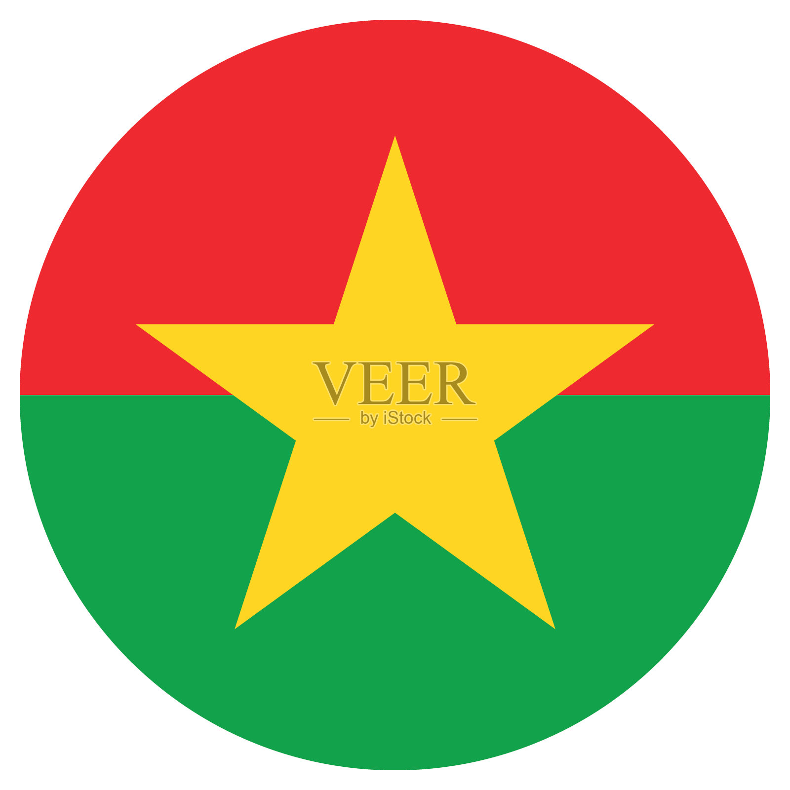 布基纳法索国旗。布基纳法索圆旗。按钮标志图标。标准颜色。圆形图标标志。电脑插图。数码插图。矢量插图。插画图片素材