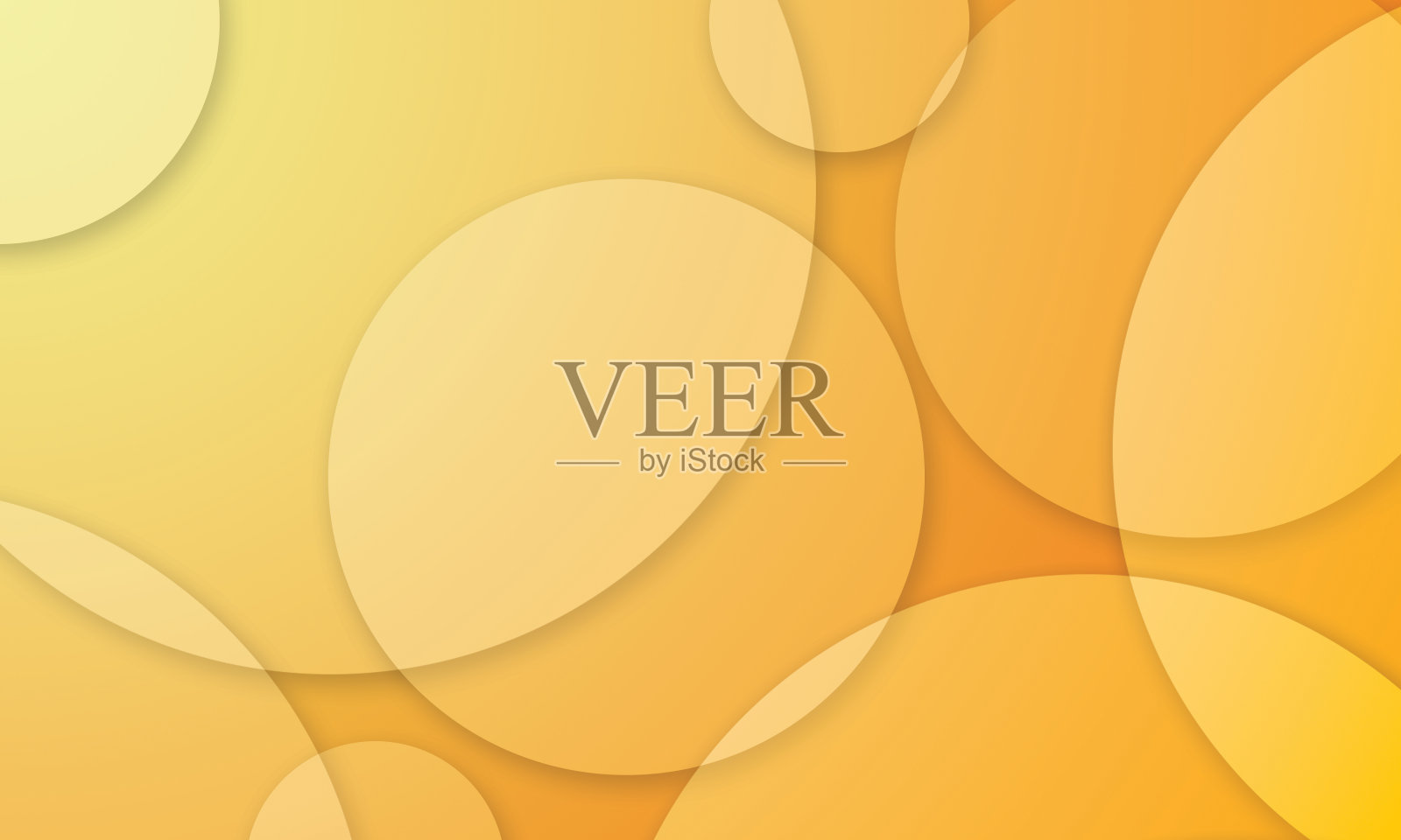 橙色几何形状,渐变,重叠的圆圈和阴影插画图片素材