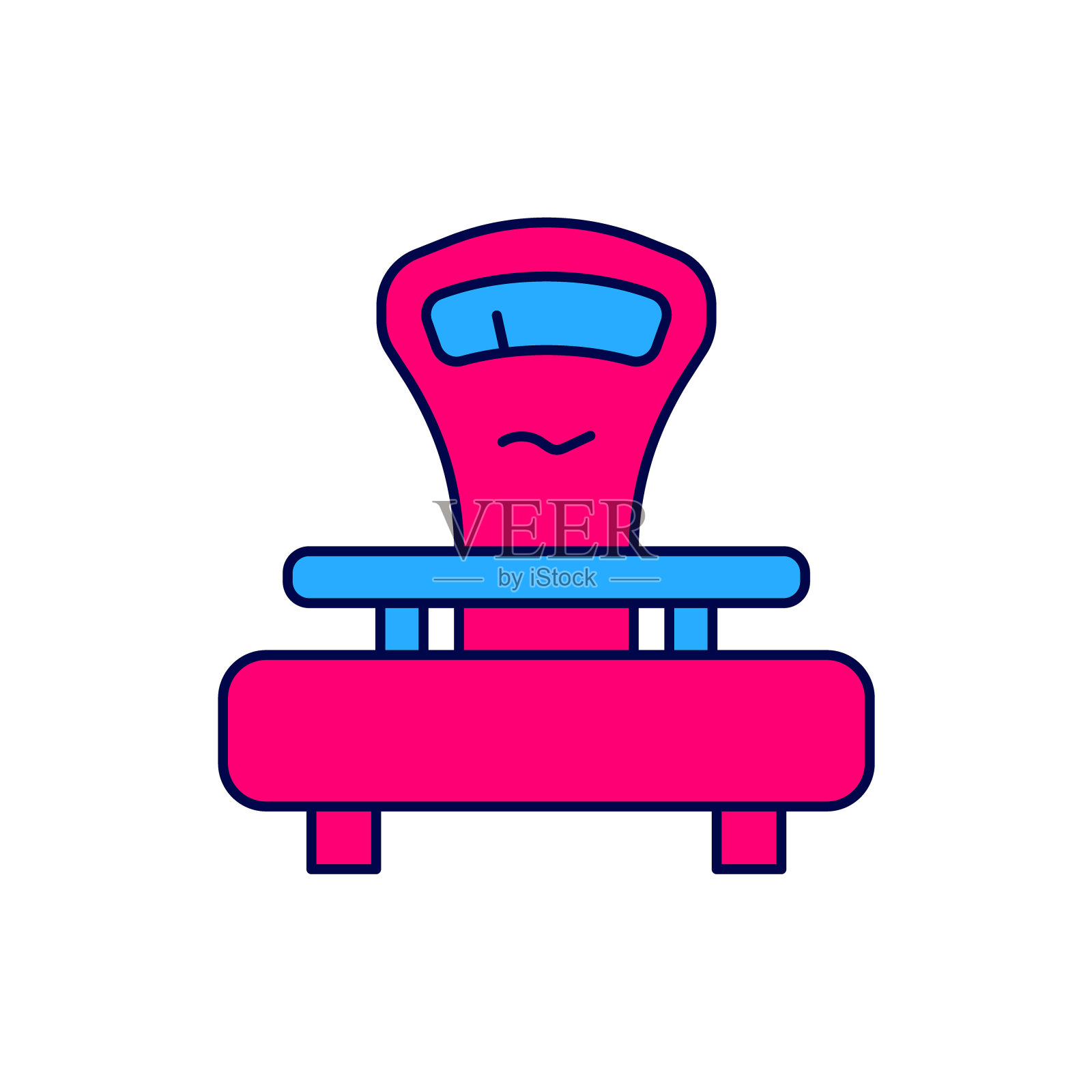 填充轮廓刻度图标隔离在白色背景。称重设备。向量插画图片素材