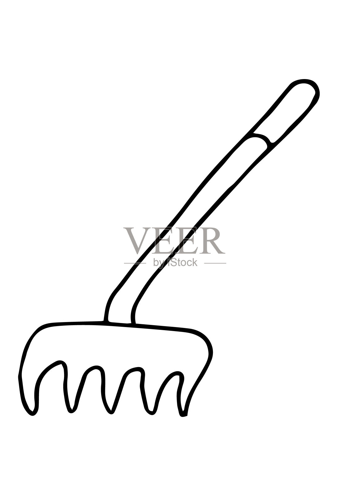 Rake插图(手绘,单色)插画图片素材