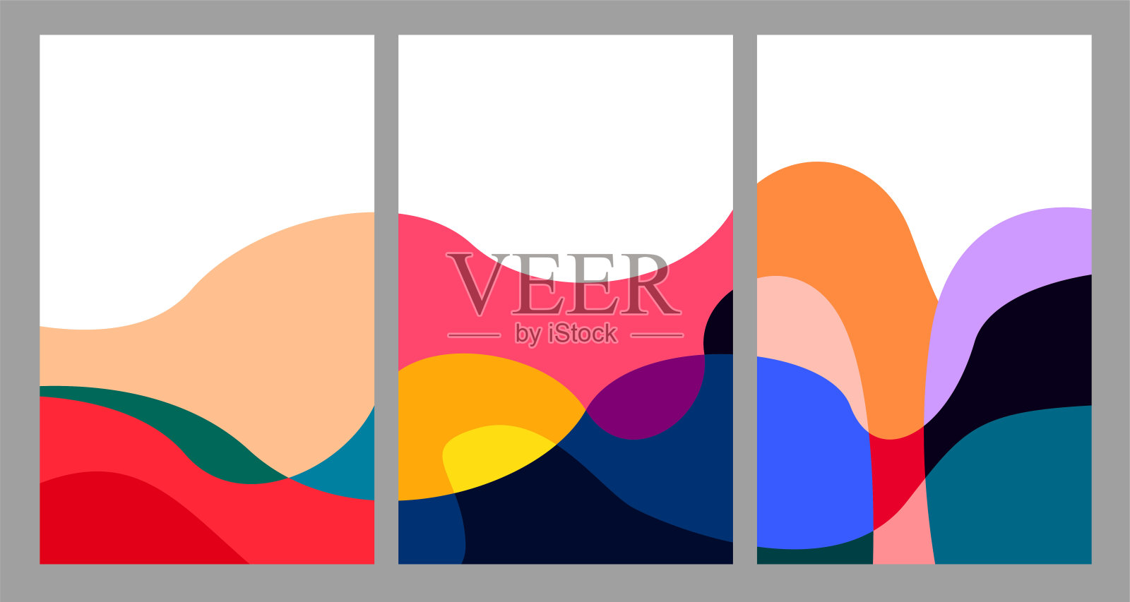 矢量插图彩色液体和流体抽象的横幅模板插画图片素材