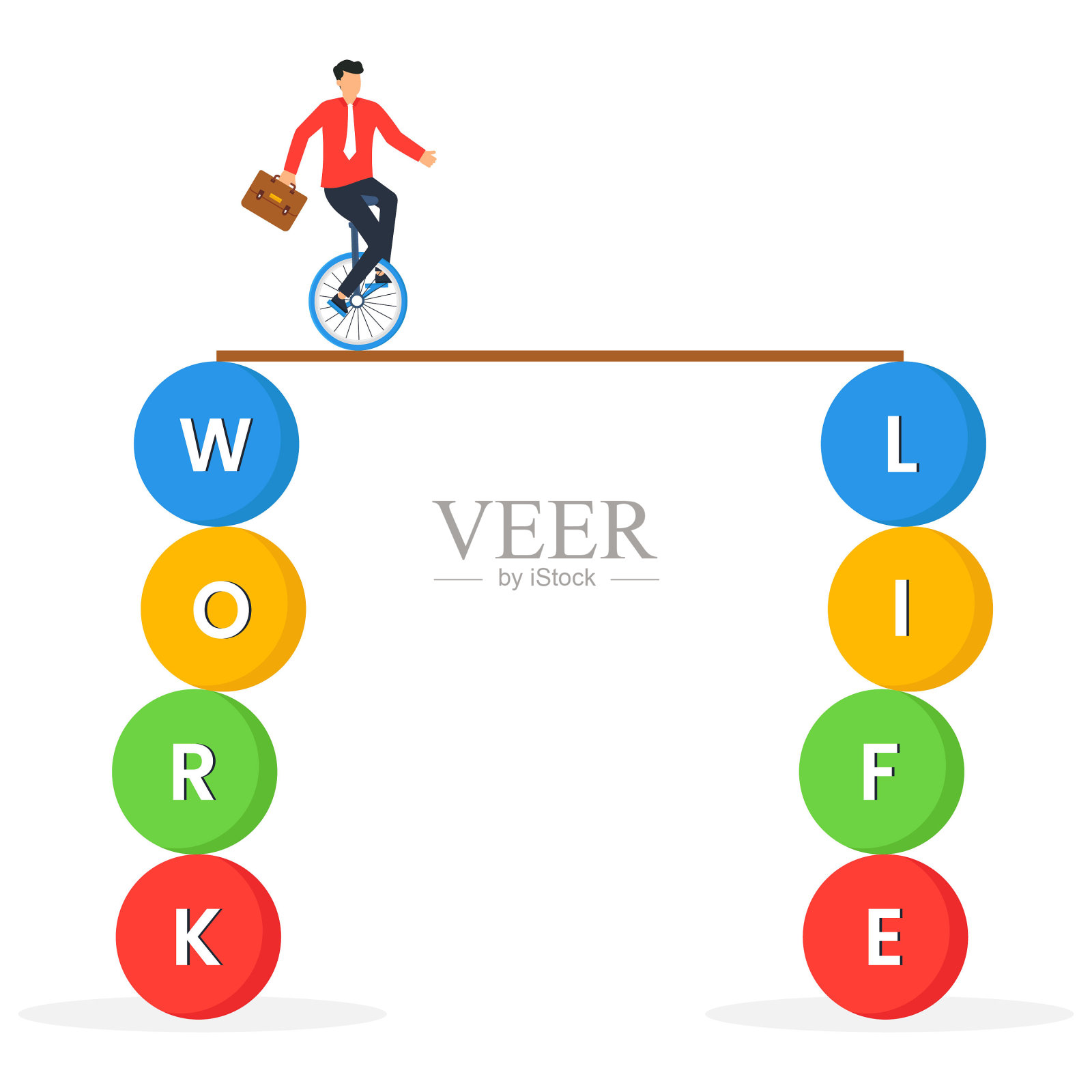 工作过度导致精疲力尽或倦怠和不健康的工作生活失衡问题,过多的工作导致疲劳或焦虑或压力的概念插画图片素材