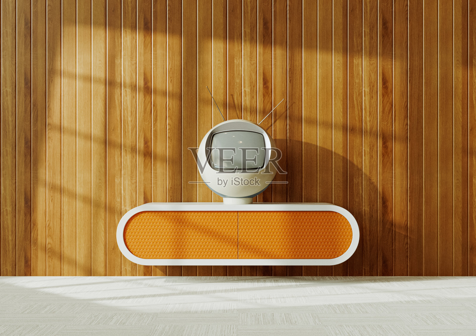 复古未来主义泡沫形电视室照片摄影图片