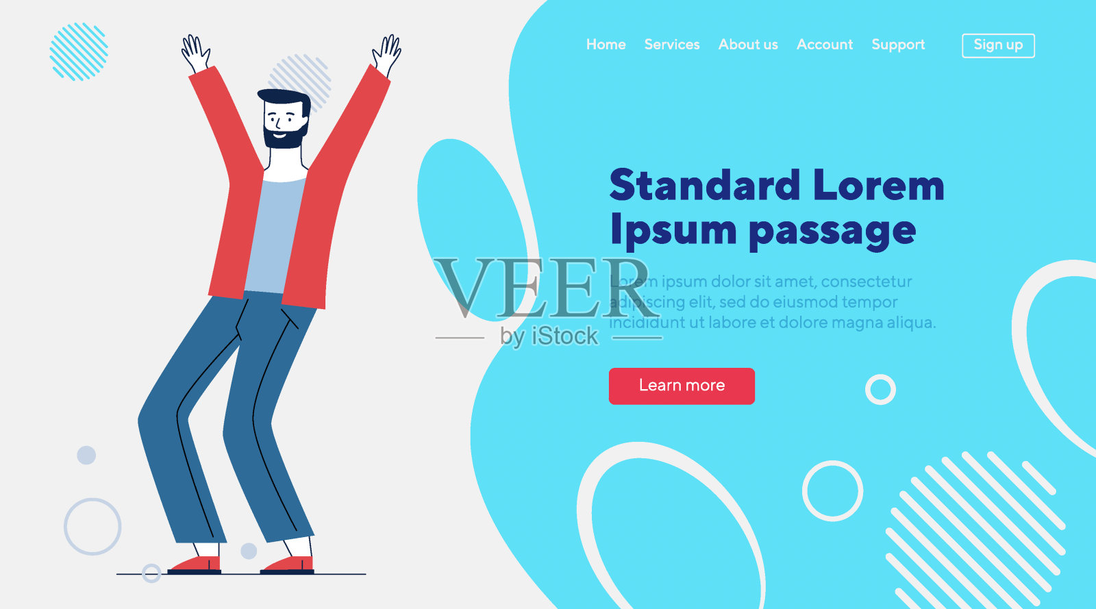 穿着休闲装参加聚会或音乐会的男士插画图片素材