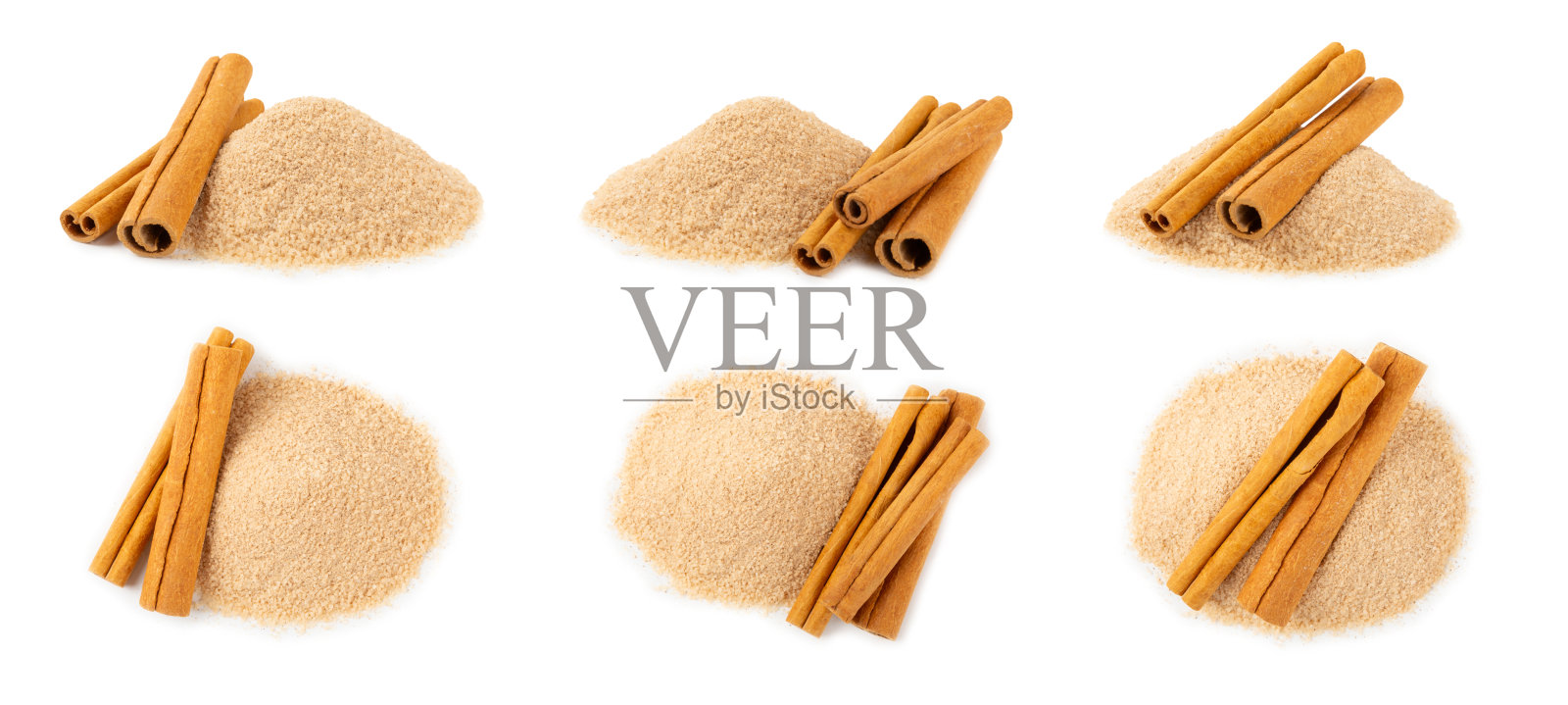 背景是肉桂糖。在碗里放上自制的肉桂糖。红糖。用于饮料和烘焙的香料混合物。放文字的地方。副本的空间。照片摄影图片