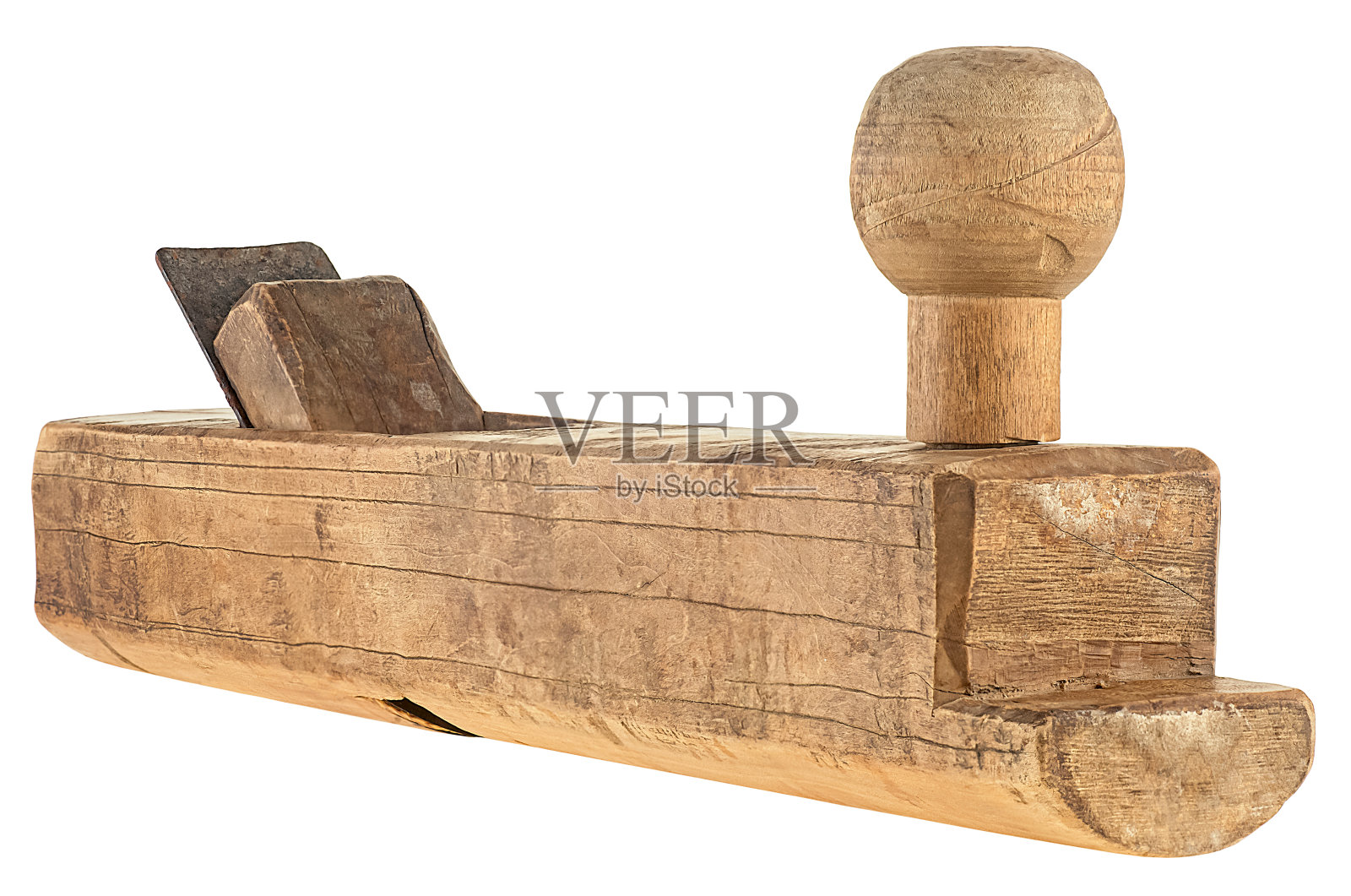 在白色背景上孤立的老木匠。老式木工工具。照片摄影图片