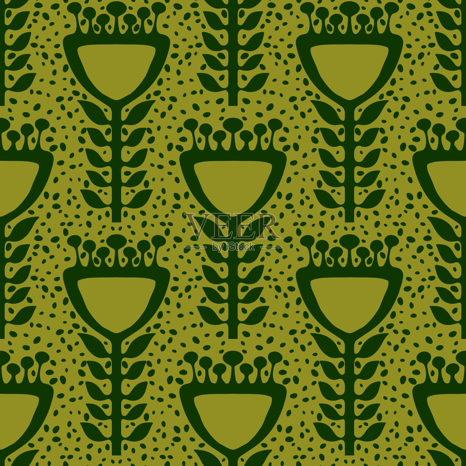 无缝夏季印花与花卉图案的织物和纺织品插画图片素材