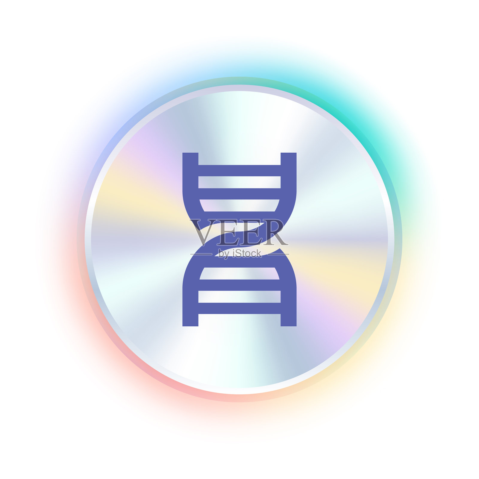 全息贴纸设计与DNA图标插画图片素材